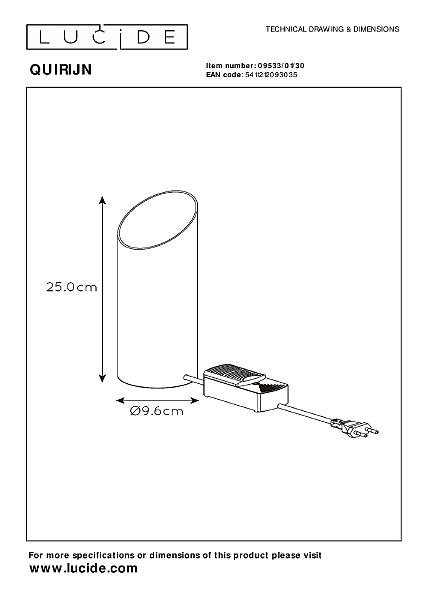 Настольная лампа Lucide Quirijn 09533/01/30