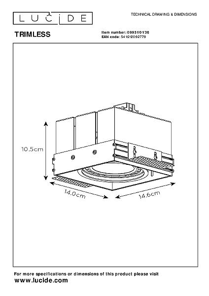 Встраиваемый светильник Lucide Trimless 09931/01/30
