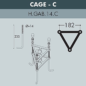 Столб фонарный уличный Fumagalli Globe 300 G30.202.R20.AZF1R