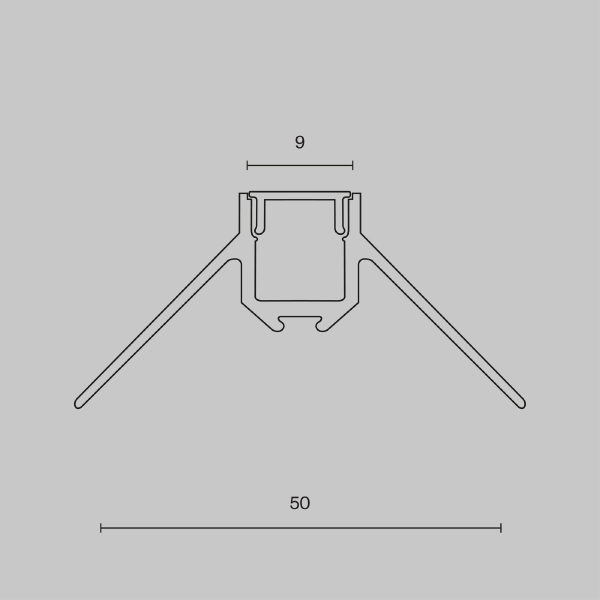 Алюминиевый профиль скрытого монтажа 50x22 Maytoni Алюминиевый профиль ALM-5022-S-2M