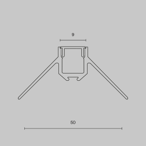 Алюминиевый профиль скрытого монтажа 50x22 Maytoni Алюминиевый профиль ALM-5022-S-2M