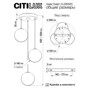 Светильник подвесной Citilux Адам Смарт CL228A031