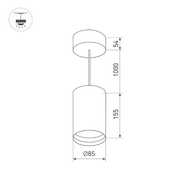 Корпус подвесной с драйвером для светильника POLO Arlight Polo 024236(1)