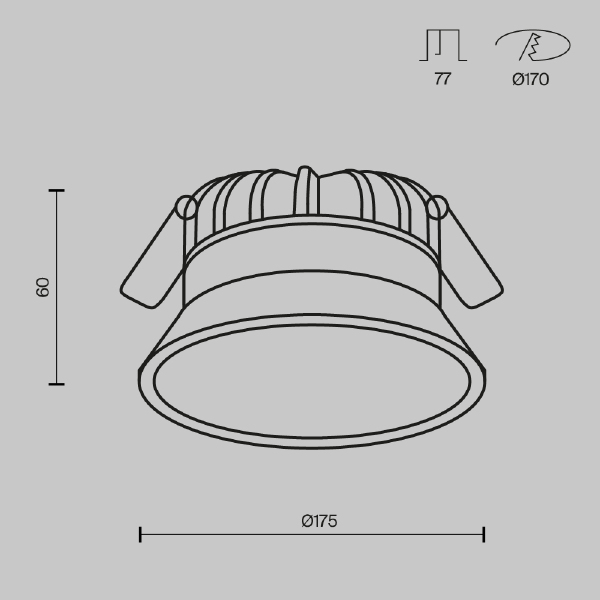 Встраиваемый светильник Maytoni Downlight DL055-24W3-4-6K-W