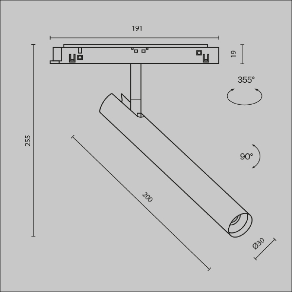 Трековый светильник Maytoni Focus T Exility TR141-2-6W4K-M-BS