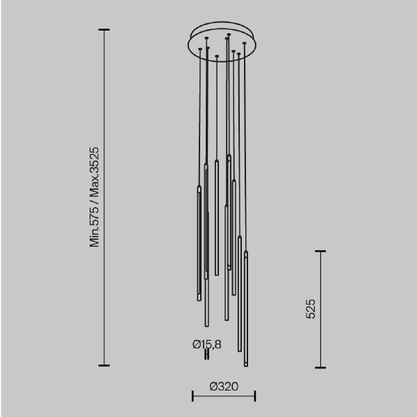 Светильник подвесной Maytoni Light stick MOD236PL-L54BS3K