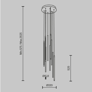 Светильник подвесной Maytoni Light stick MOD236PL-L54BS3K