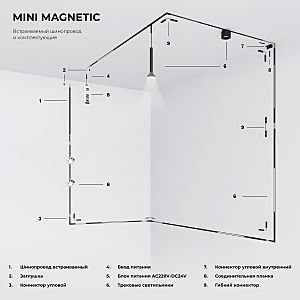 Коннектор для шинопровода Elektrostandard Mini Magnetic Mini Magnetic Гибкий коннектор (черный) 85173/00