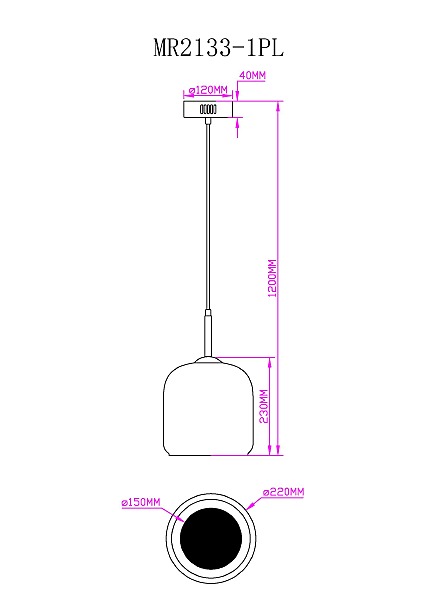 Светильник подвесной MyFar Charlie MR2133-1PL