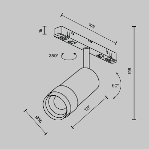 Трековый светильник Maytoni Focus Zoom TR212-1-12WTW-DD-Z-B