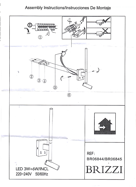 Настенный светильник Brizzi Daroca BR06844