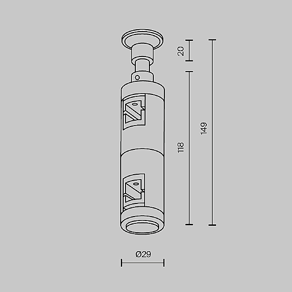 Крепление настенное Wall двойное Flarity Maytoni Accessories for tracks Flarity TRA155CW-D1-BS