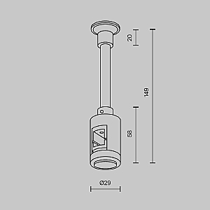 Крепление настенное Wall одинарное удлиненное Flarity Maytoni Accessories for tracks Flarity TRA155CW-SL1-B