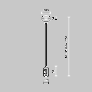 Подвес тросовый Hang с вводом питания Flarity Maytoni Accessories for tracks Flarity TRA157SW-B1-B