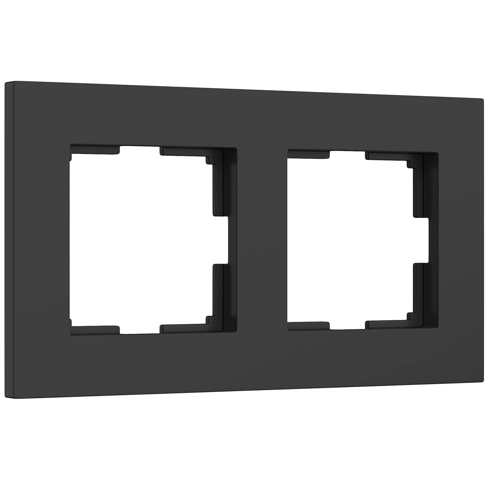Рамка Werkel Slab черный софт W0022908/ Рамка на 2 поста Slab (черный софт)