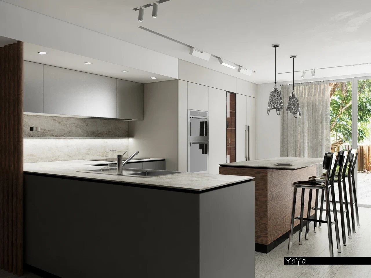 Один из концептов кухни в доме на побережье Флориды.