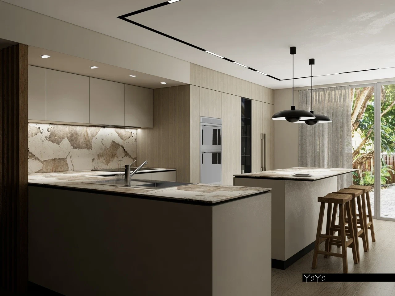 Концепт кухни-столовой в загородном доме