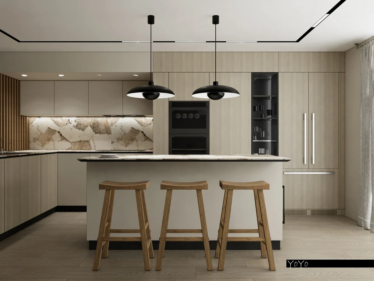 Концепт кухни-столовой в загородном доме