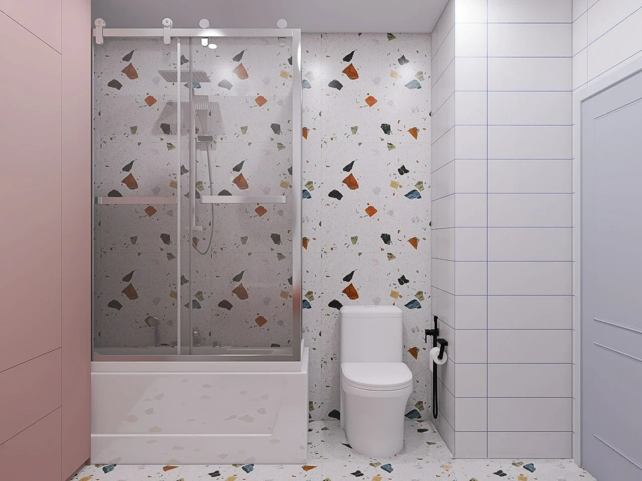 Белая спальня-гостиная с акцентами