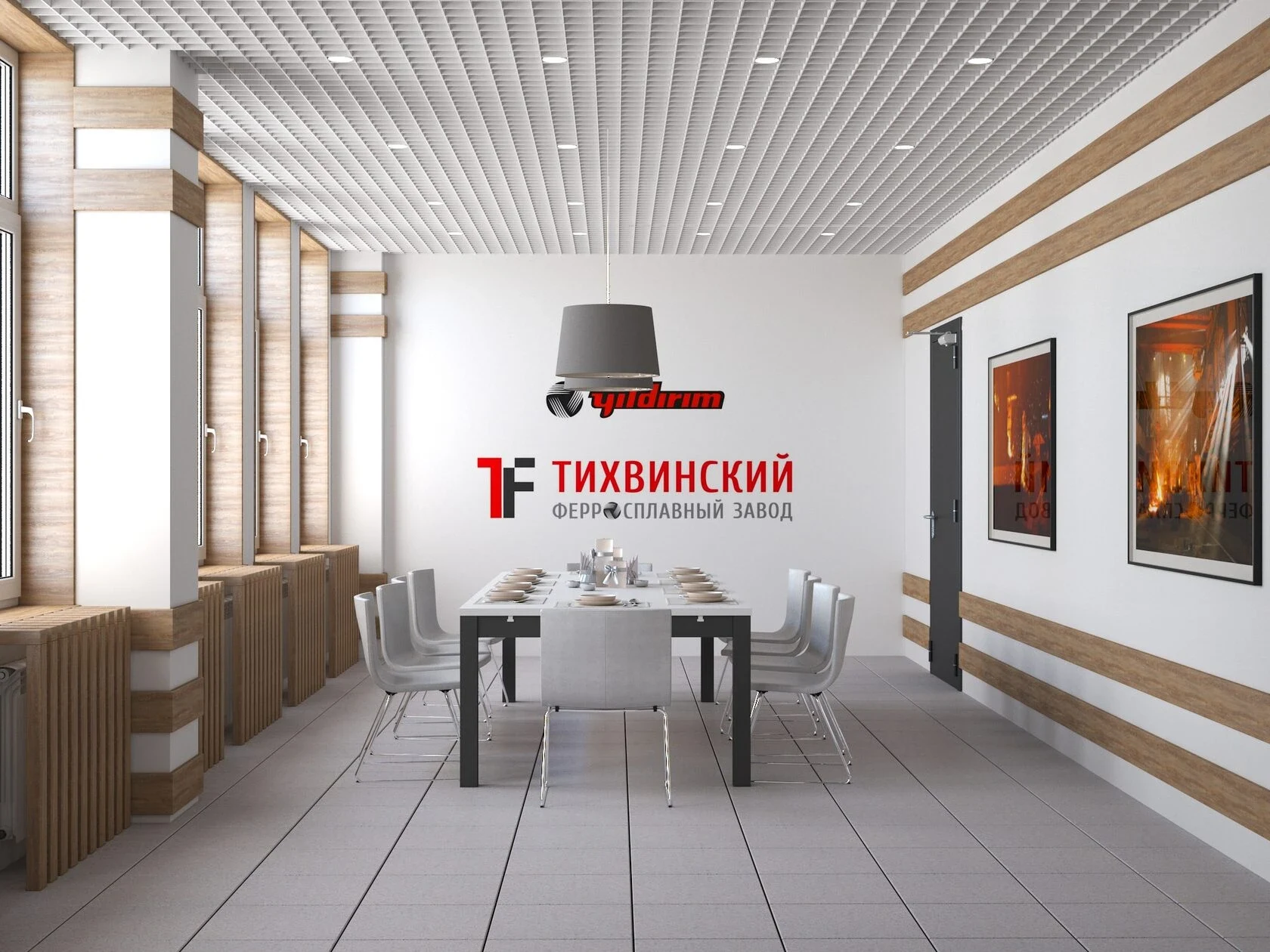 Обеденный зал Тихвинского ферросплавного завода