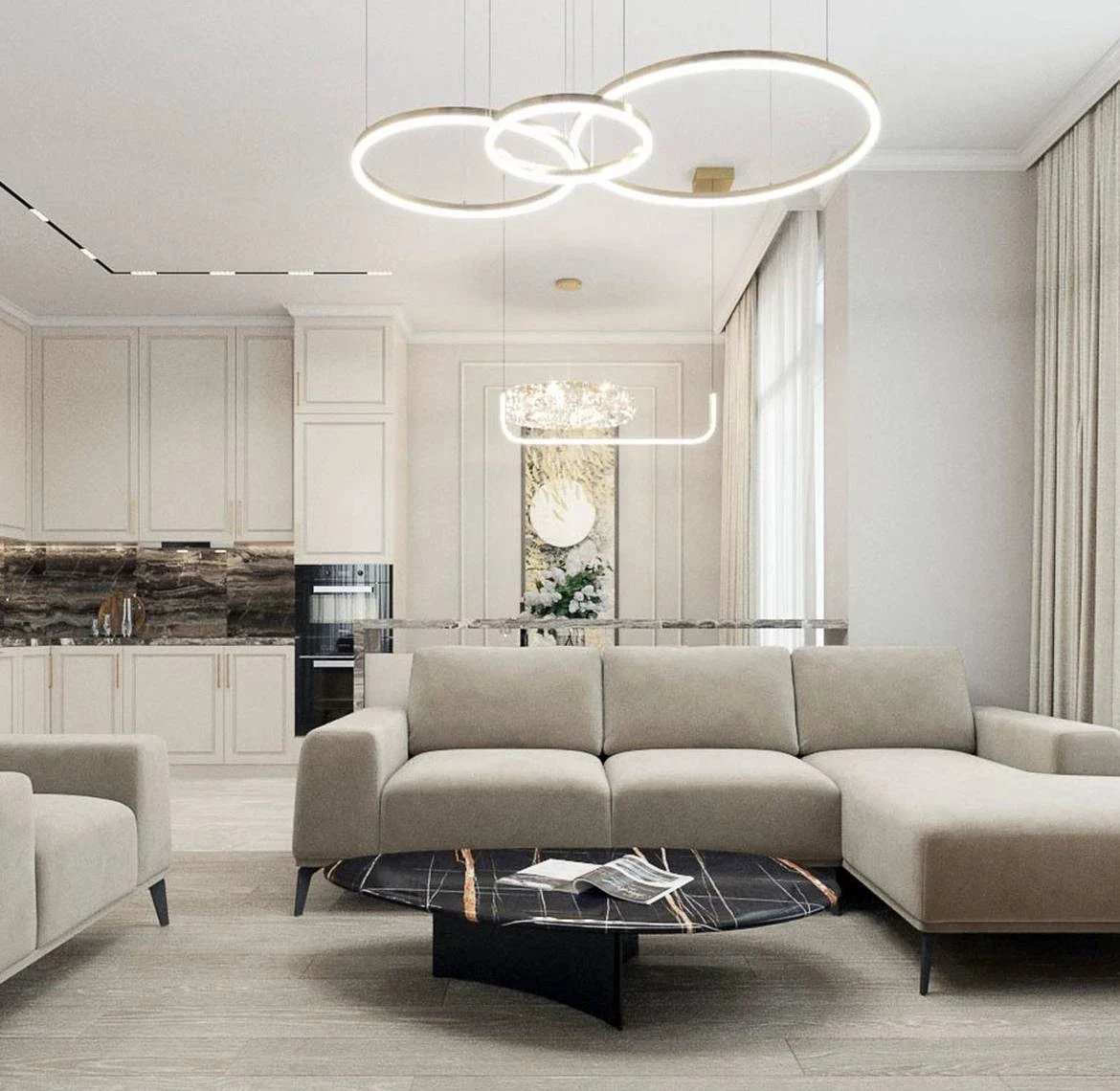 Дизайн-проекты кухни-гостиной