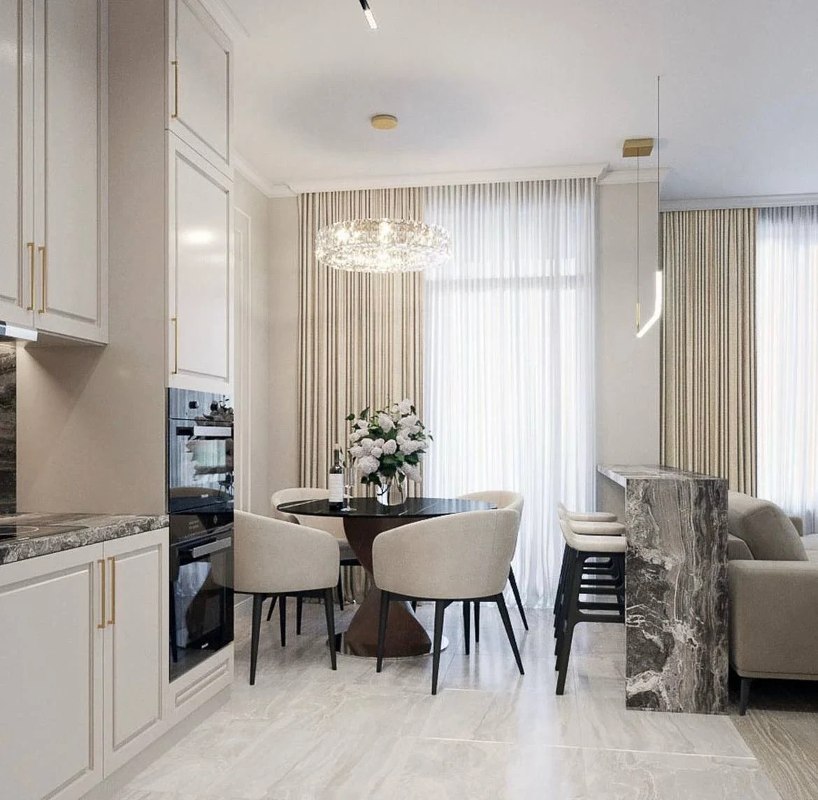 Дизайн-проекты кухни-гостиной