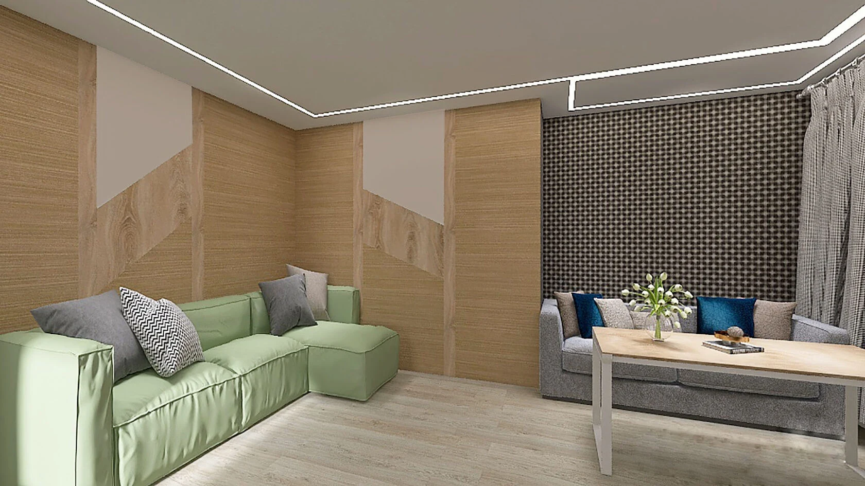 Концептуальная визуализация в 3 вариантах. Гостиная