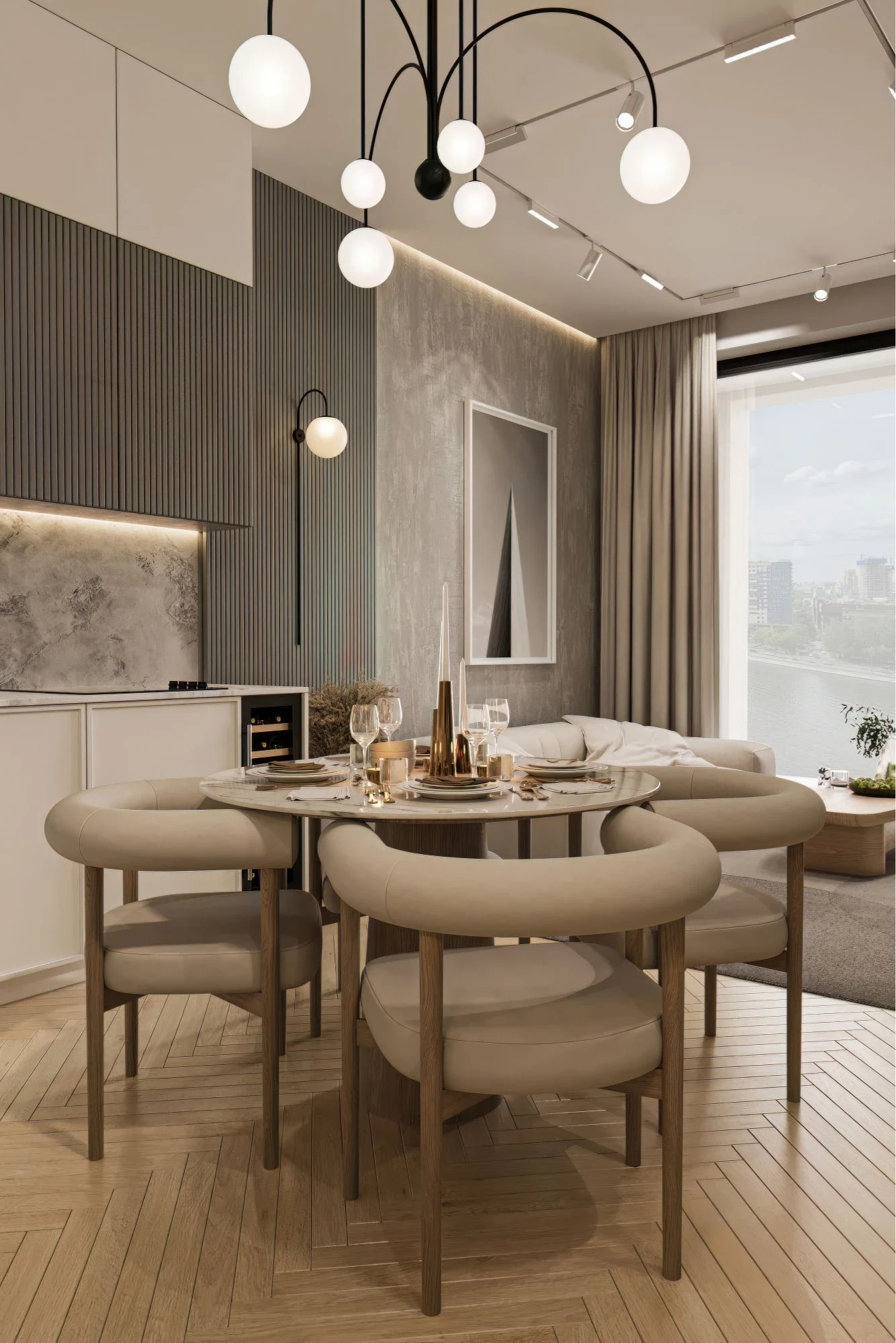 Брутальная однушка в современном стиле с элементами неоклассики