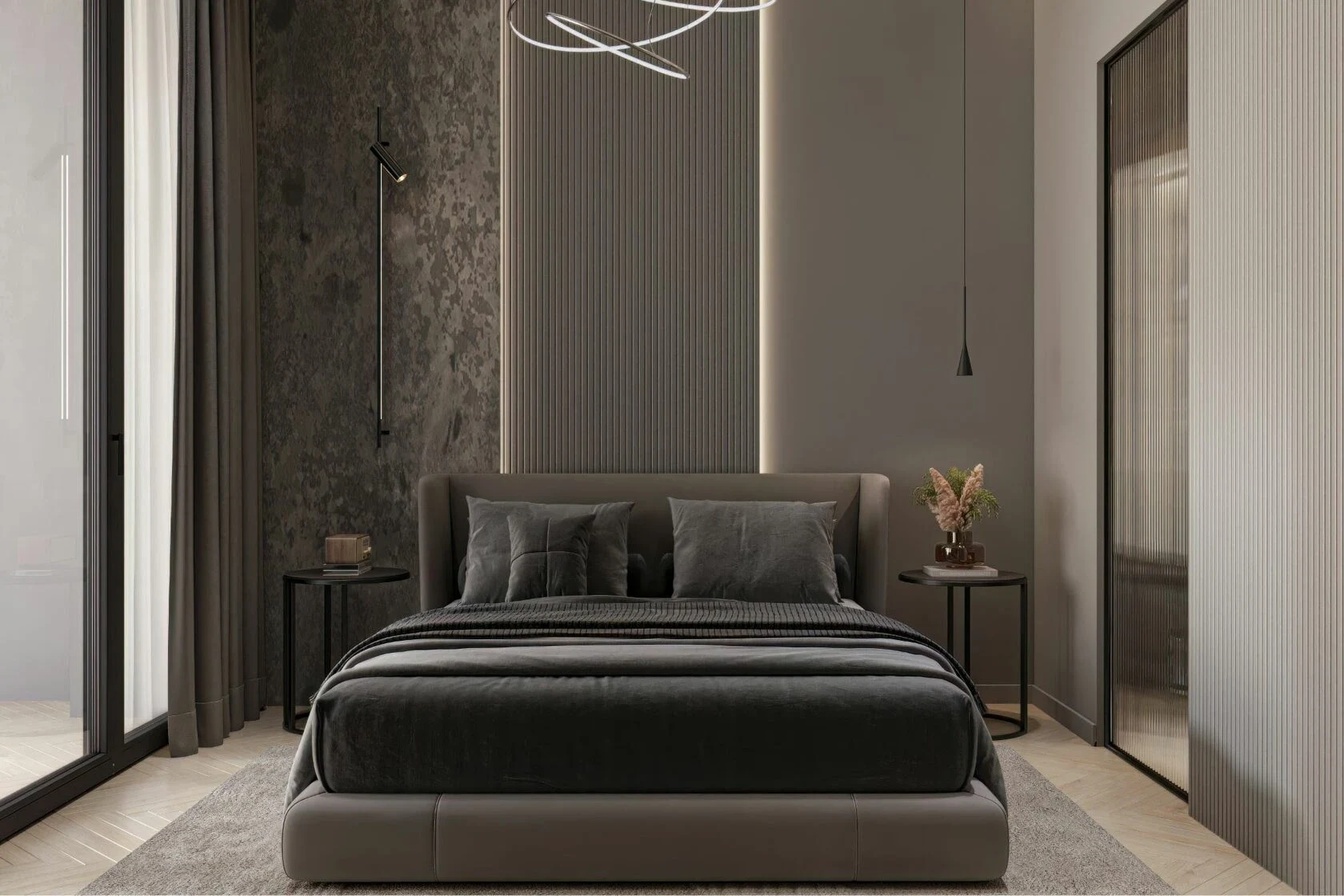 Брутальная однушка в современном стиле с элементами неоклассики