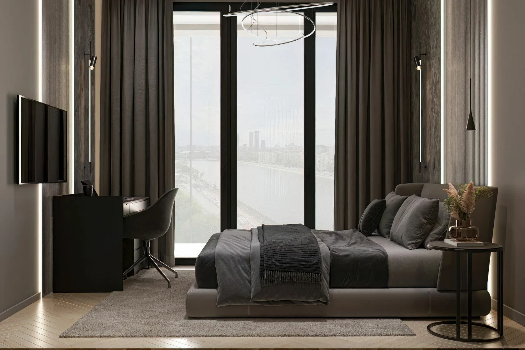 Брутальная однушка в современном стиле с элементами неоклассики