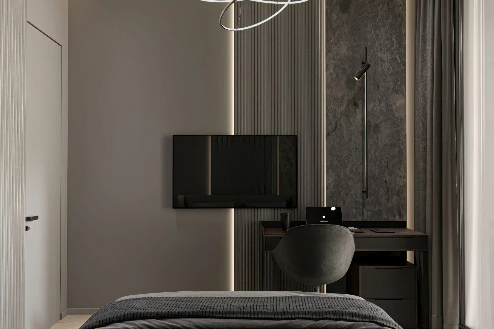 Брутальная однушка в современном стиле с элементами неоклассики