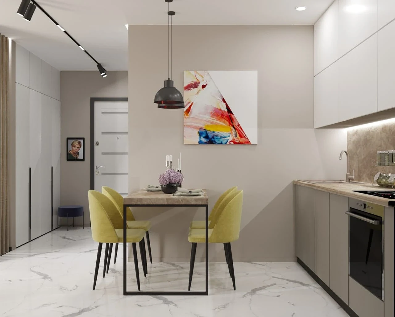 АТМОСФЕРНЫЙ ПРОЕКТ ИНТЕРЬЕРА С ЯРКИМИ АКЦЕНТАМИ