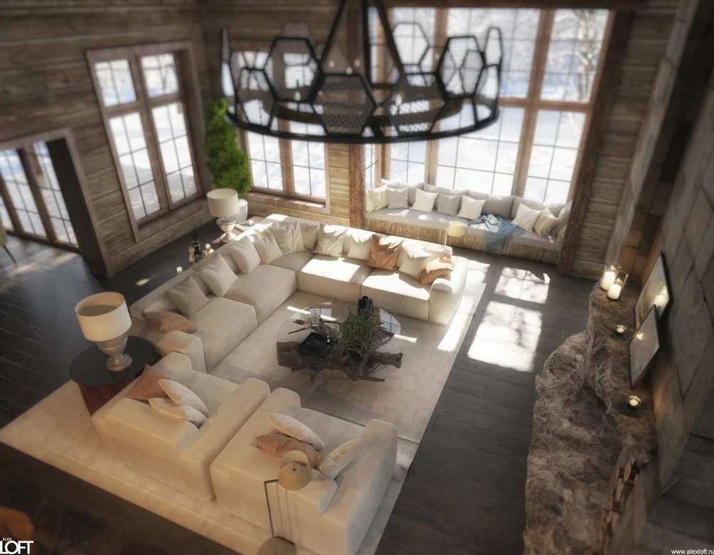 Проект интерьера деревянного дома