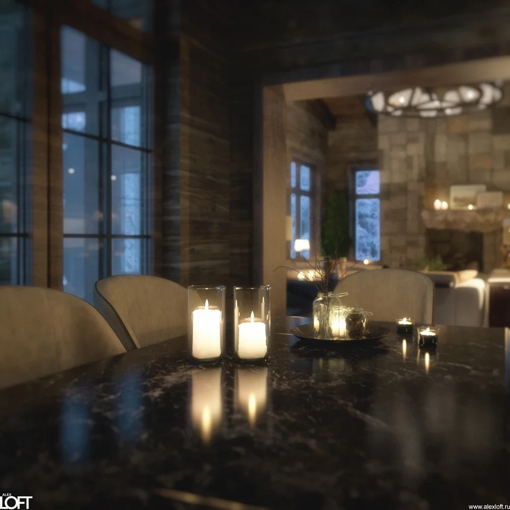 Проект интерьера деревянного дома