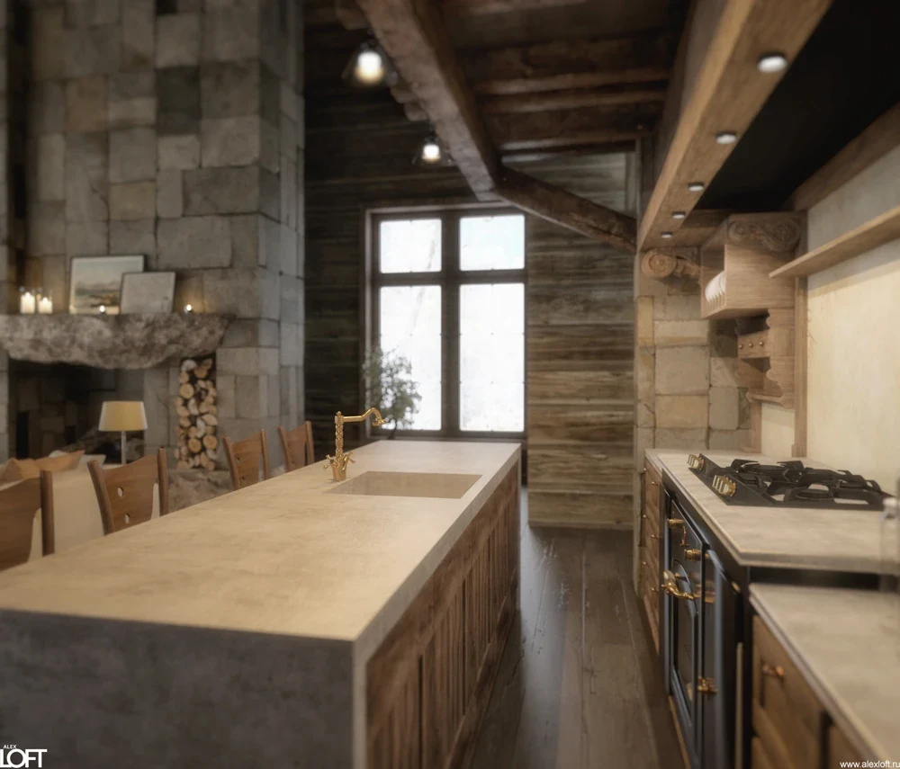 Проект интерьера деревянного дома