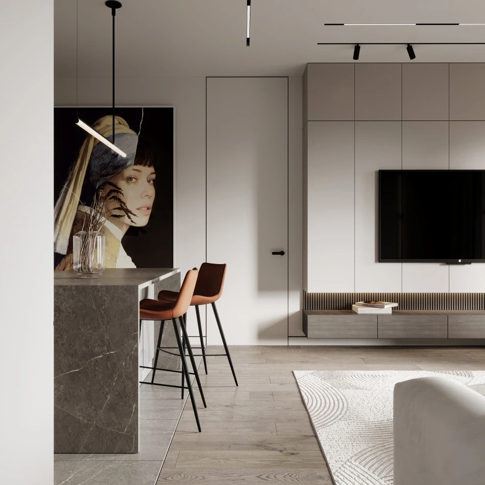 Дизайн кухни-гостиной