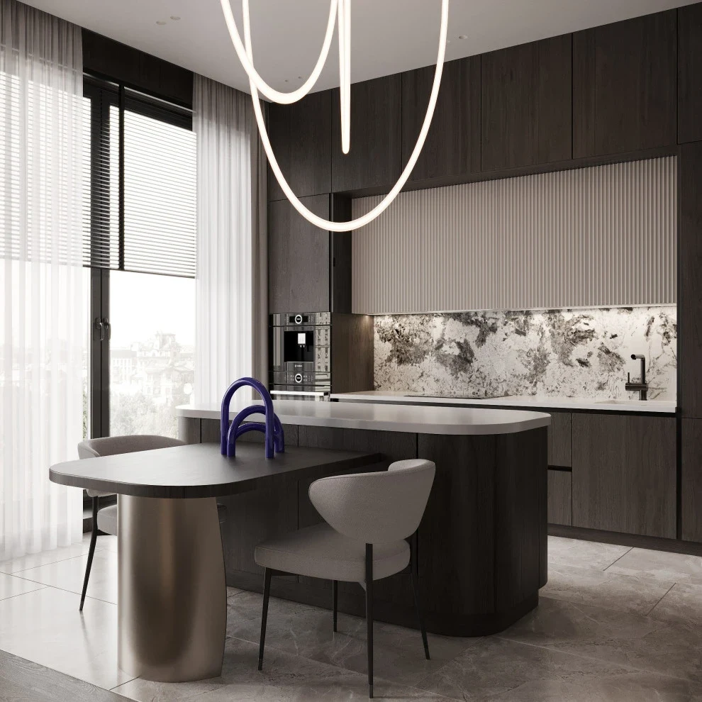 Интерьер кухни-гостиной