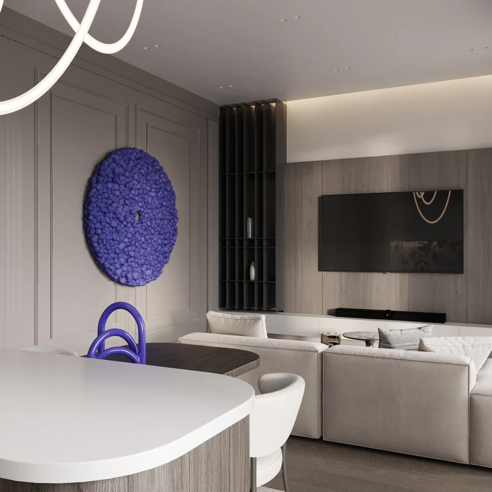 Интерьер кухни-гостиной