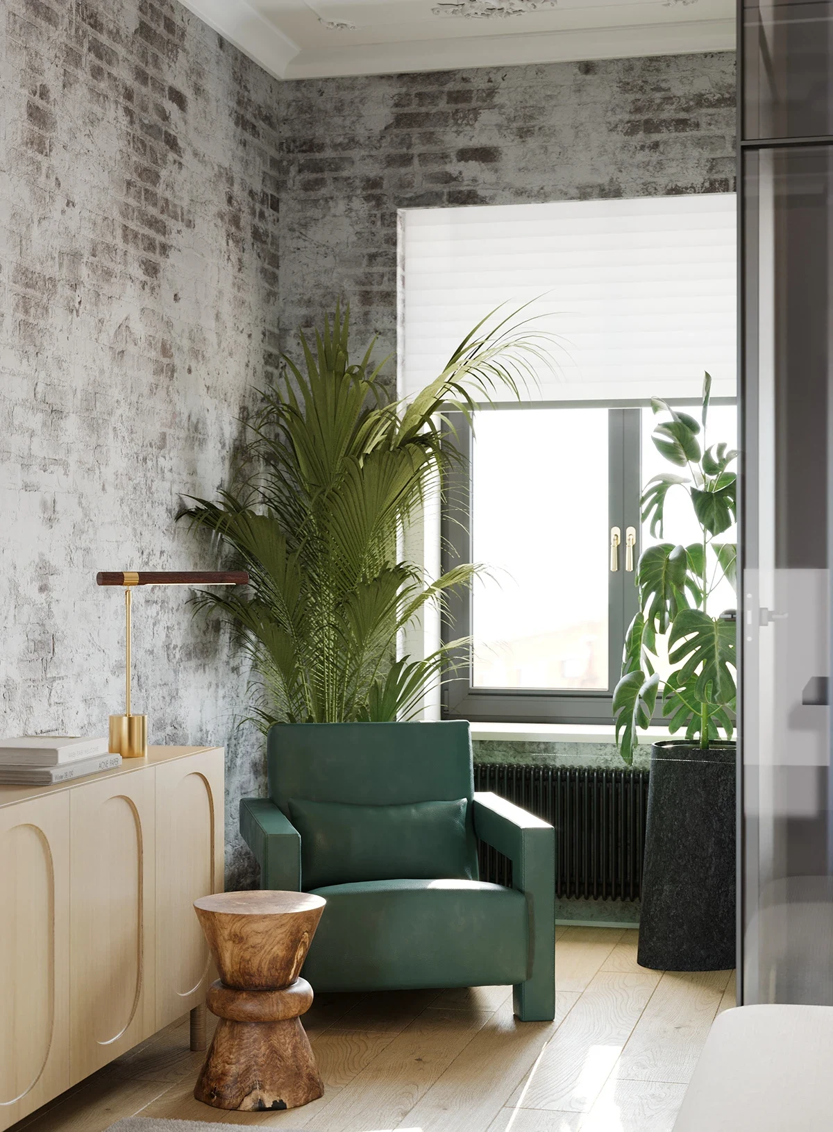 Black&white interior design and visualisation