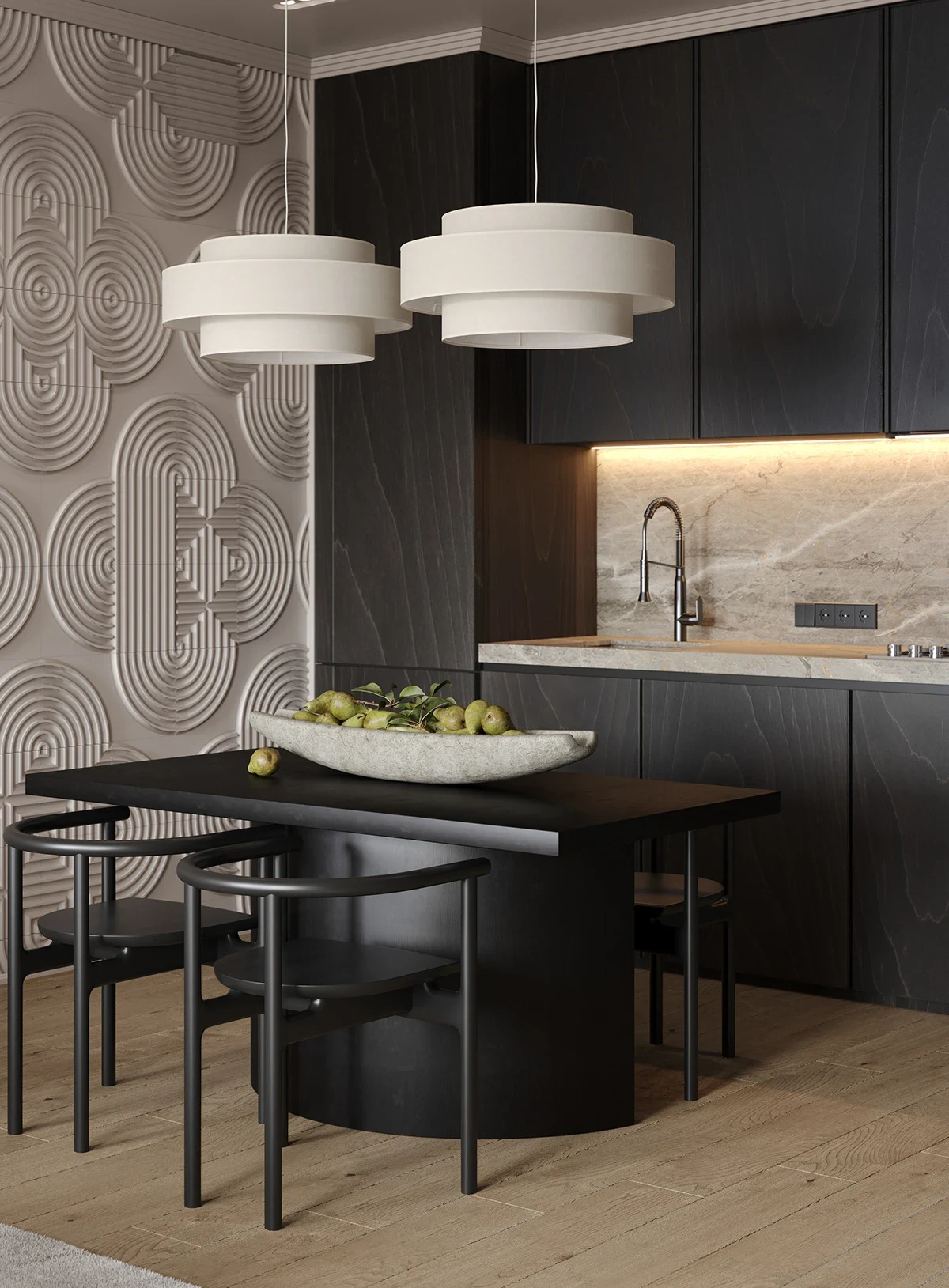 Black&white interior design and visualisation