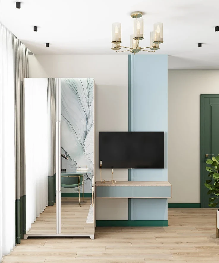 LIVING ROOM WITH BED ZONE