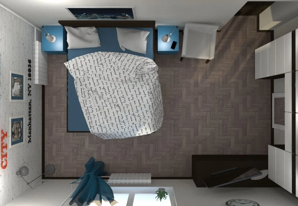 Экспресс-дизайн комнаты для девушки в стиле Нью-Йорк