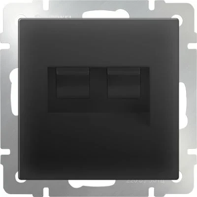 Розетка Werkel Черный матовый WL08-RJ11+RJ45/ Розетка телефонная RJ-11 и Еthernet RJ-45 (черный матовый)