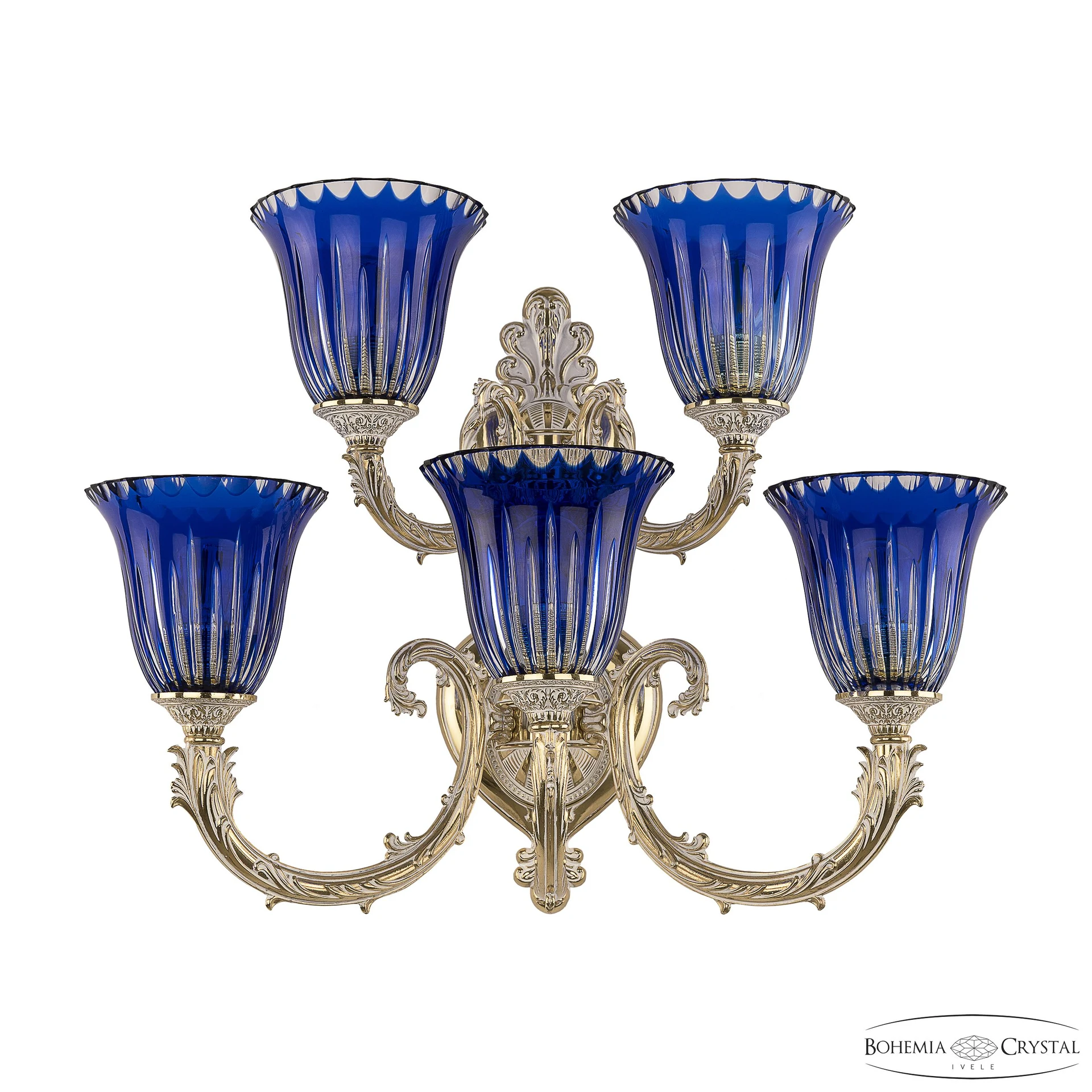 Настенное бра Bohemia 7109 7109B16/3+2/210 GW P2 U Clear-Blue/H-1K
