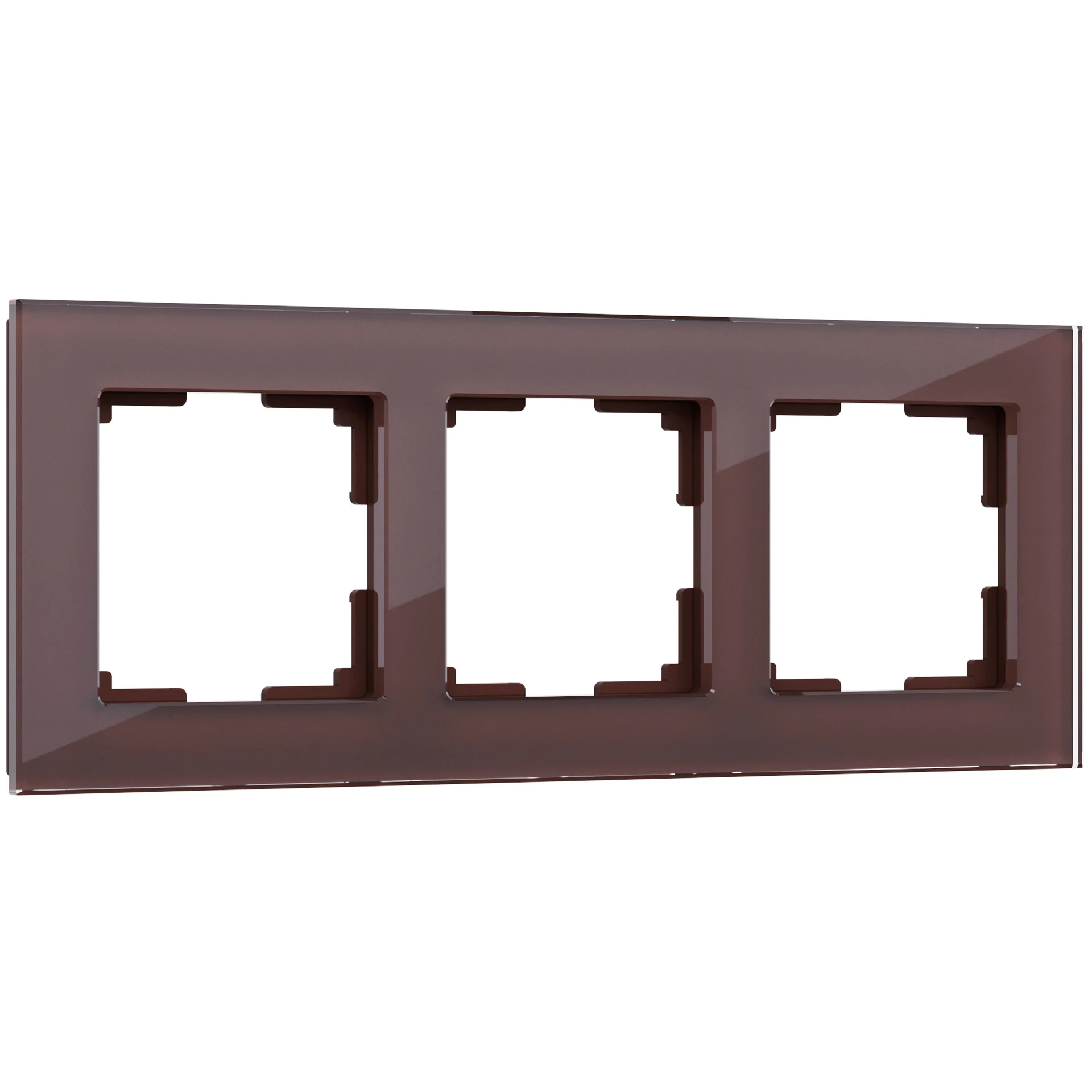 Рамка Werkel W0031118/ Рамка на 3 поста Favorit (мокко,стекло)