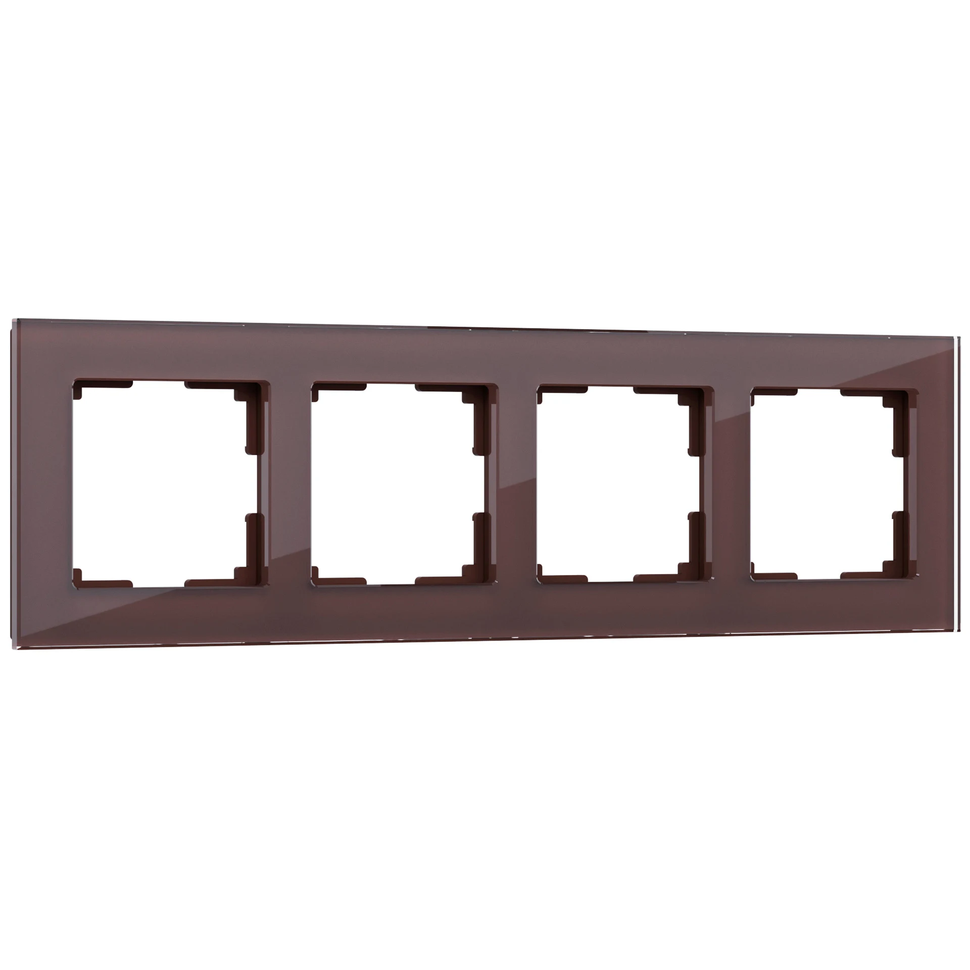 Рамка Werkel W0041118/ Рамка на 4 поста Favorit (мокко,стекло)