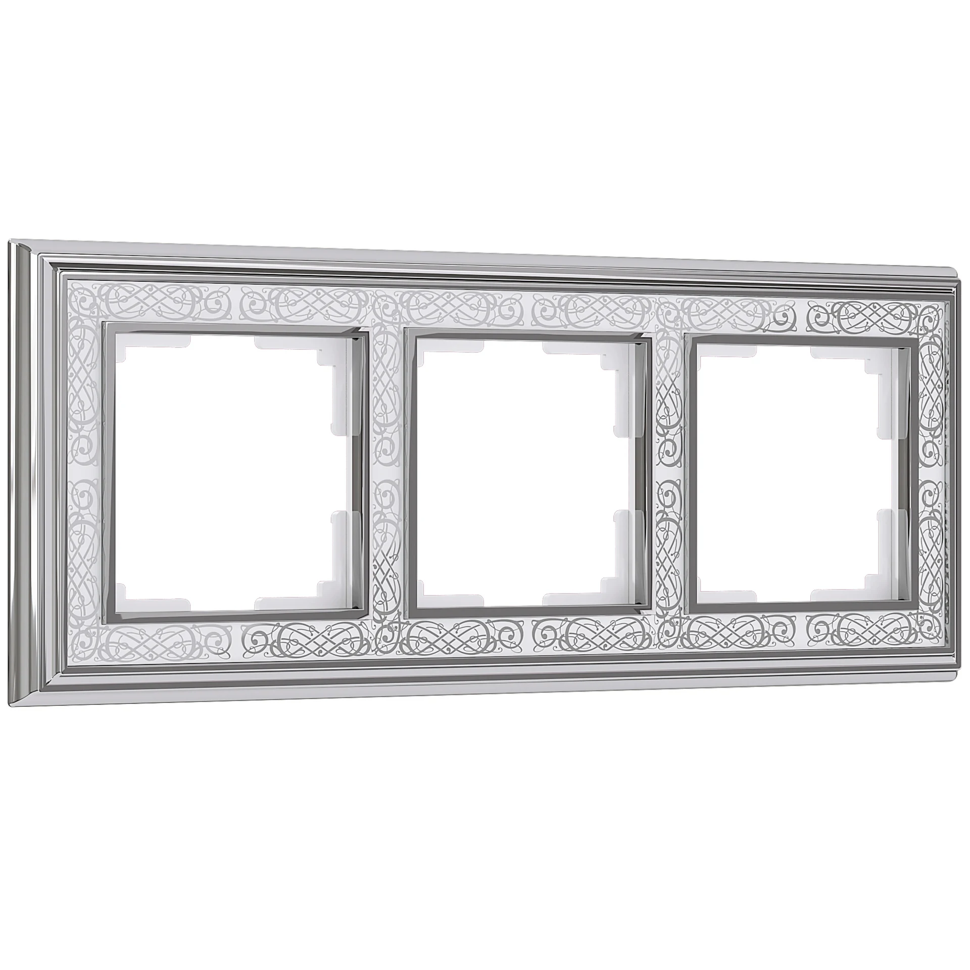 Рамка Werkel W0031431/ Рамка на 3 поста Palacio Gracia (хром/белый)