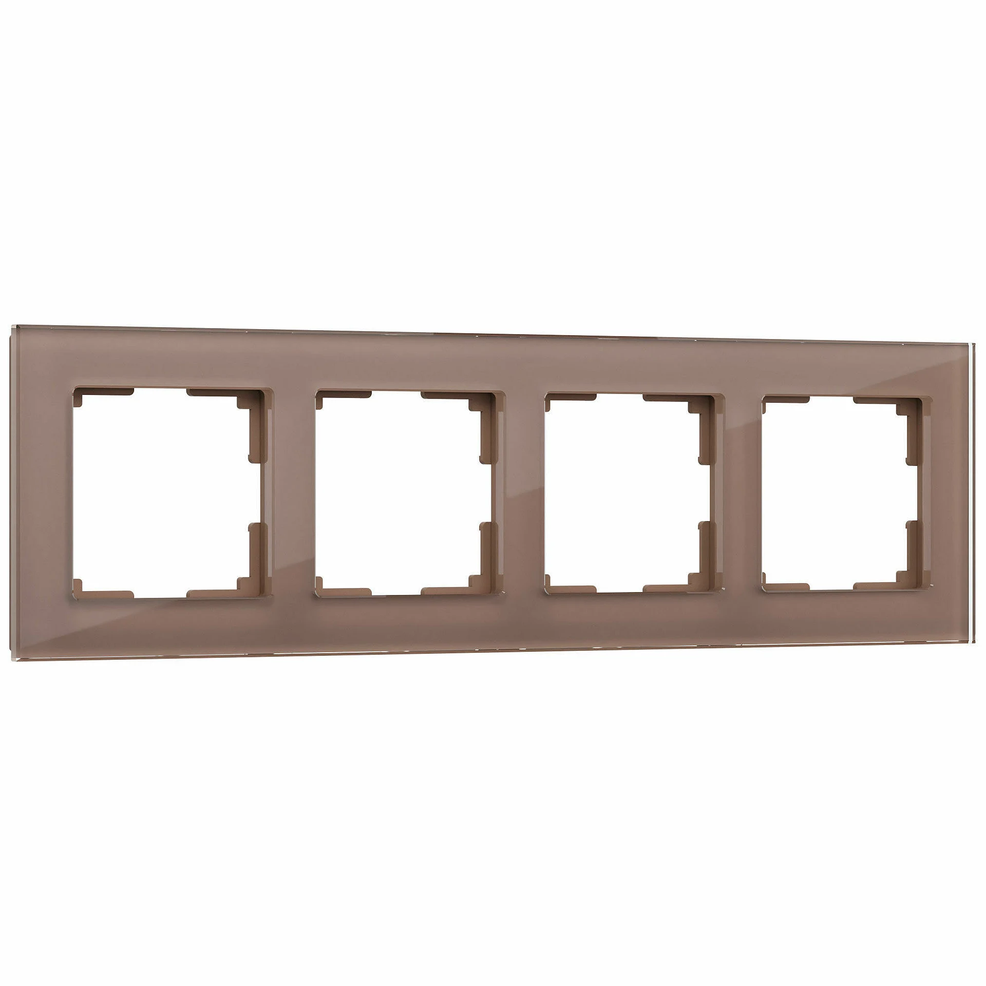Рамка Werkel W0041142/ Рамка на 4 поста Favorit (латте, стекло)