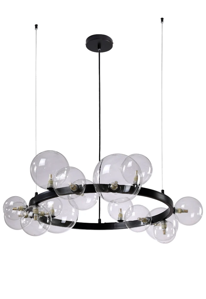 Подвесная люстра Crystal Lux Agata AGATA SP15 V2 BLACK/TRANSPARENTE