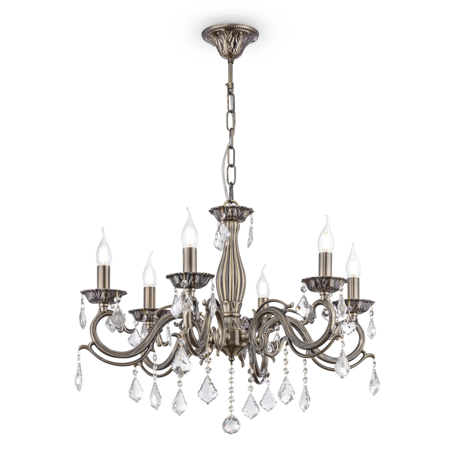 Подвесная хрустальная люстра Bronze Maytoni RC245-PL-06-R